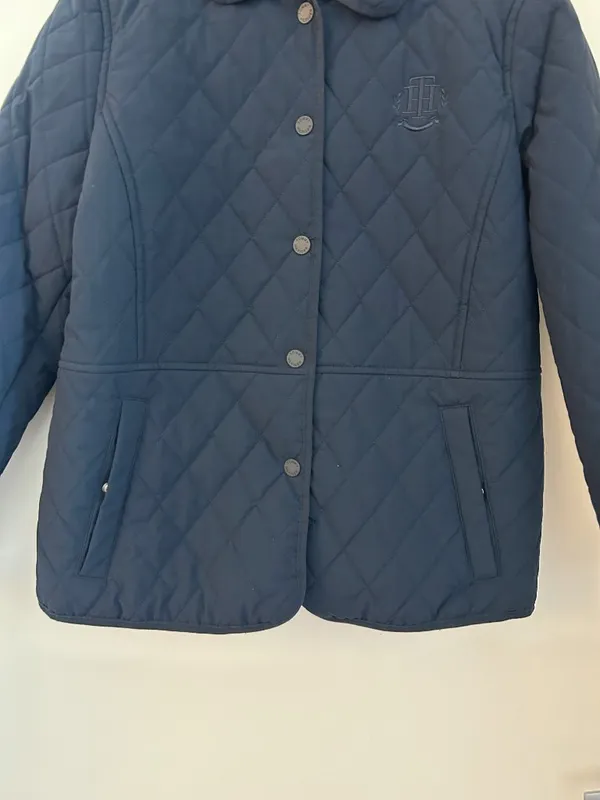 Tommy Hilfiger Women Quilted Button Down Water Resistant Jacket Navy Blue Size L - Image 6