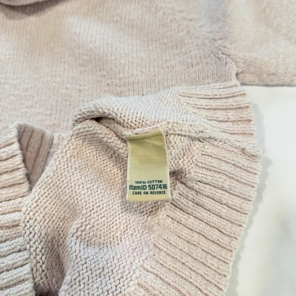 LL Bean pale‎ Pink Cotton Ragg Funnelneck Pullover Sweater Size XS - Image 12