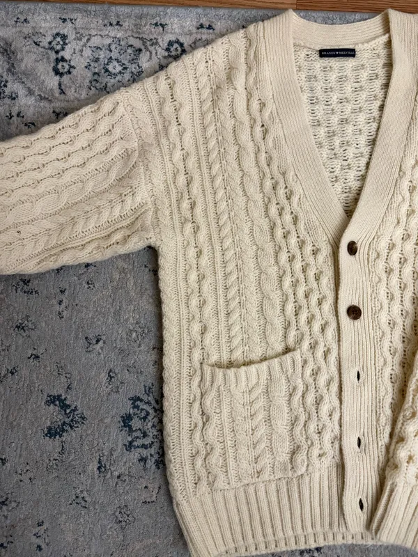 Brandy Melville Eva Heavy Wool Cable Knit Cardigan - Image 2