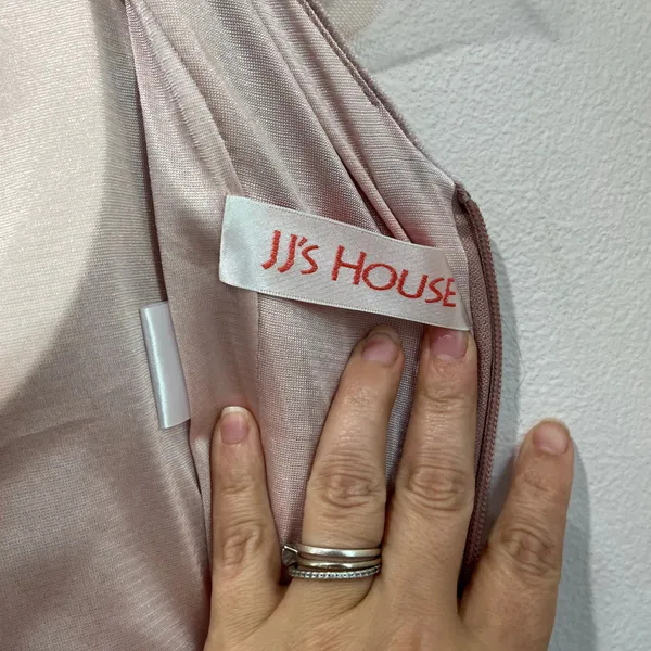 JJ's House Dusty Rose Velvet Gown Beaded Sleeve Wedding Guest Dress‎ Size 10/12 - Image 7