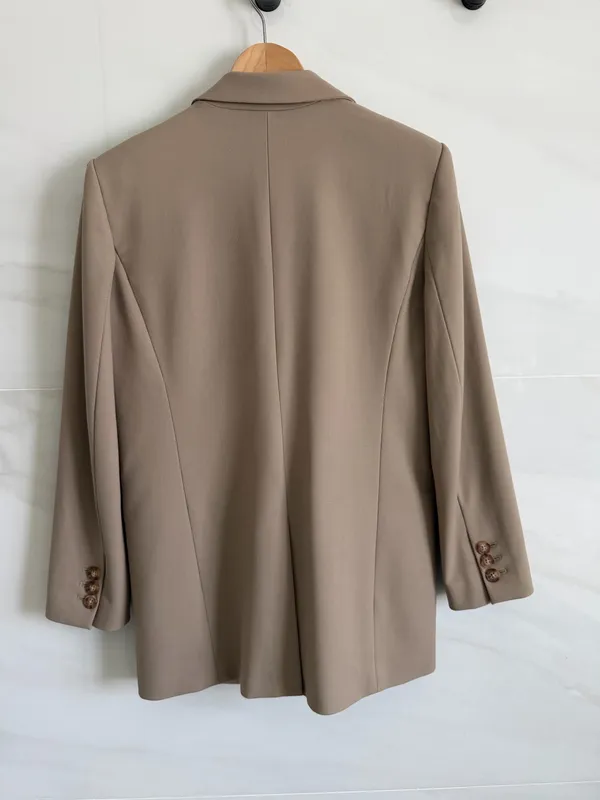 Aritzia Babaton Atelier Wool Blazer Taupe Camel Suiting Jacket XXS - Image 5
