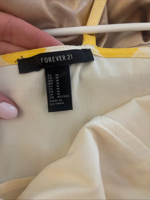 Forever 21 Yellow and White Gingham Mini Sundress - Image 2