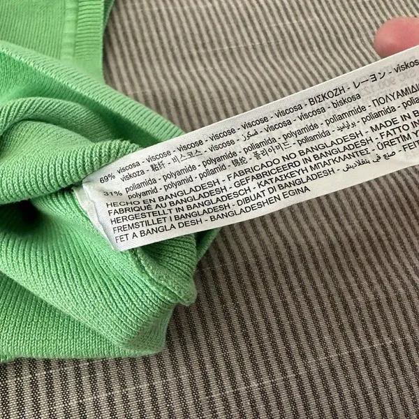 Women’s Zara Trendy Bright Crop Top Shirt Green Sz M Medium Viscose Blend - Image 9