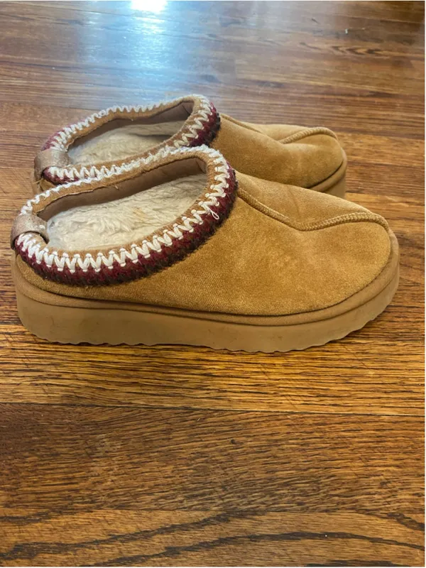 Altar’d State Cloud Tan Faux Fur Lined Clog Slippers Platform Cozy Après-Ski 7M - Image 2