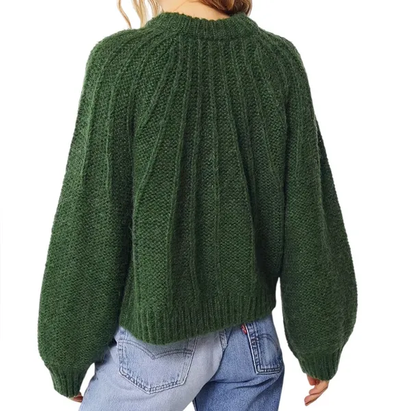 Urban Outfitters Green Martha Slouchy Knit‎ Pullover Crew Neck Sweater Small - Image 2
