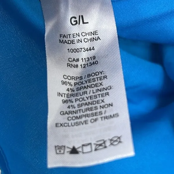 Garage Crop Top Womens L Blue Satin V-Neck Smocked Going Out Festival Clean Girl - Image 3