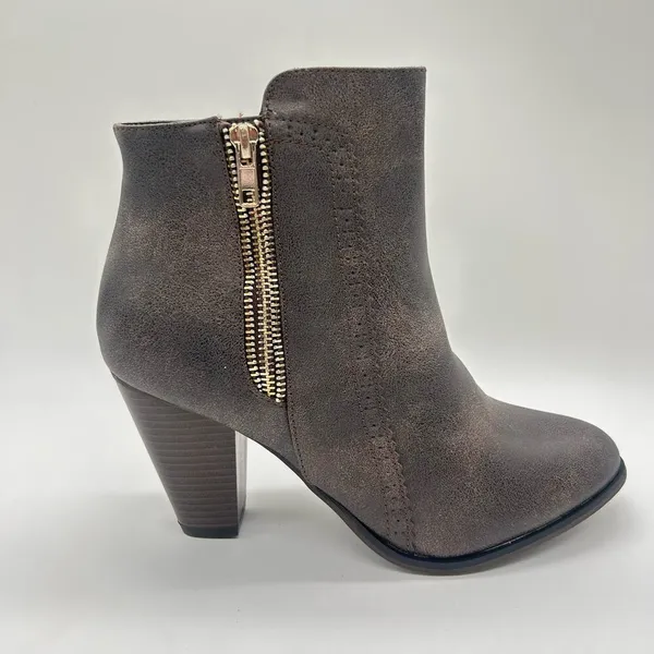 Forever Boots Womens 10 Brown Camila-65 Block‎ Heel Ankle Booties NEW - Image 3