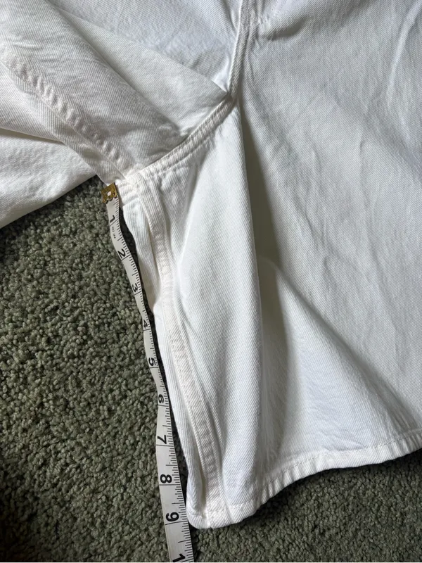 Abercrombie & Fitch The A&F Jort Curve Love Mid Rise Shorts NWT Size 36 White - Image 5