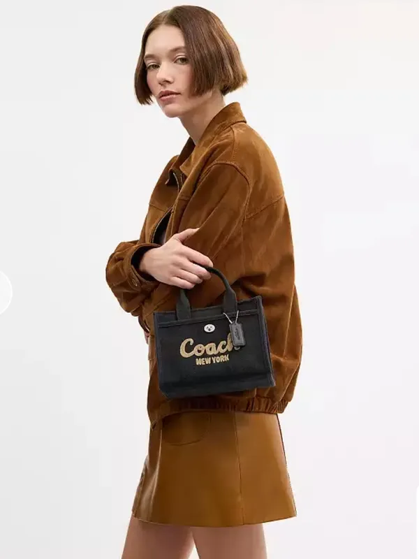 Coach Cargo Embroidered Tote Crossbody Bag 20, NWT, Black / Silver - Image 3