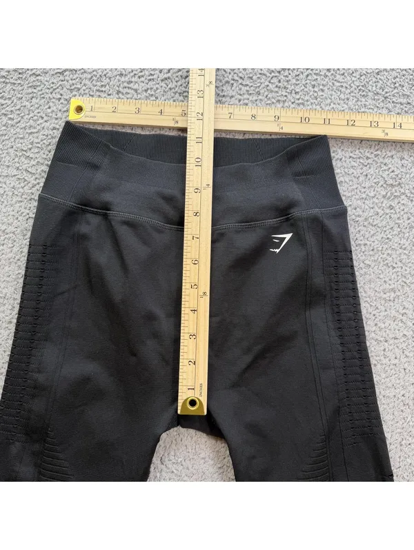 Gymshark Black Seamless High Waisted Sculpt Leggings Womens XS Athletic Workout - Image 2