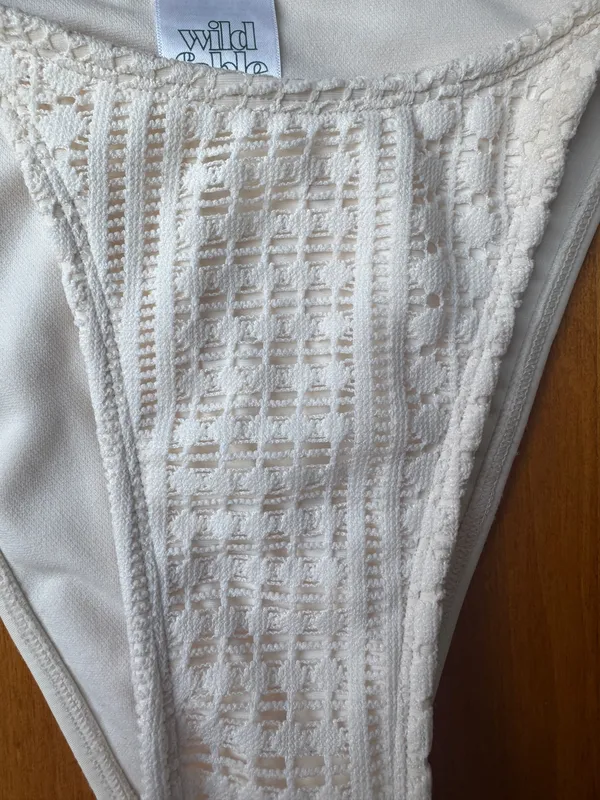 Wild Fable Cream White Boho Crochet Bikini - Image 4