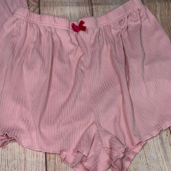 Rampage Women’s Medium Pink Pajama Set with Bow Accents - Image 3