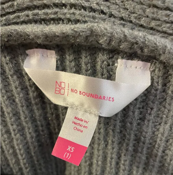 No Boundaries Cropped Cable Knit Cardigan Sweater - Image 2
