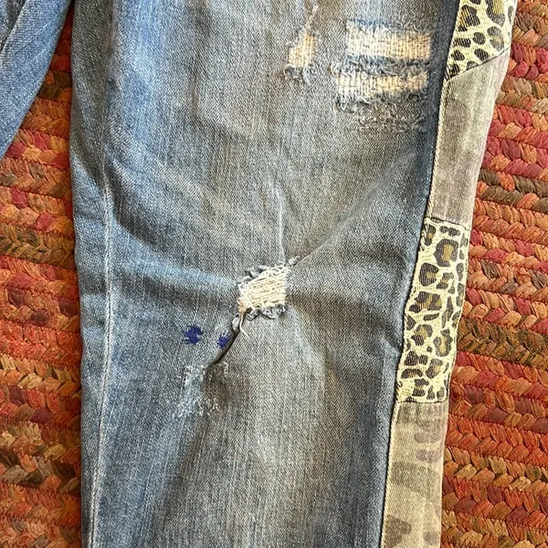 Pilcro & The Letterpress Anthropologie Cheetah Camo Distressed Jeans - Image 4
