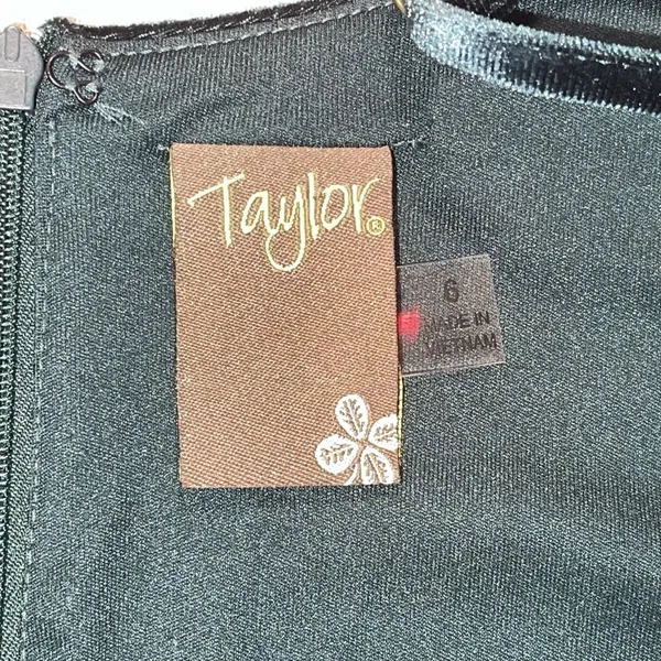 Taylor | NWT Dark Emerald Stretch Velvet Maxi Dress | Size 6 - Image 9