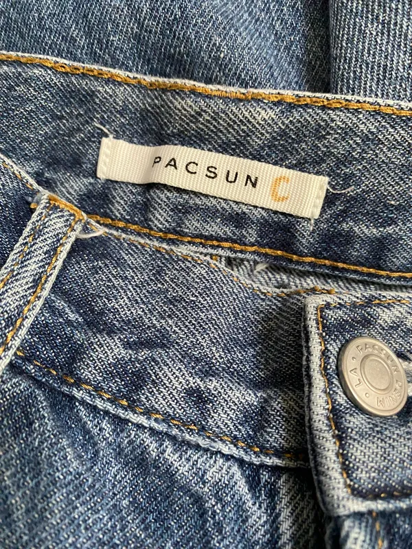Pacsun Blue Distressed High Waisted Straight Leg Jeans Size 26 - Image 10