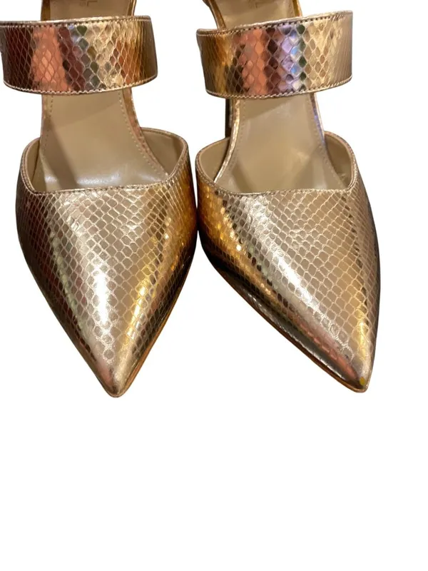 Michael Kors wms authentic gold croc design 4" stilleto heels shoes sz 8M SKU 10 - Image 9