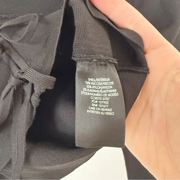 Alice + Olivia Sharee Crop Top Tie Front Black Sz S - Image 5