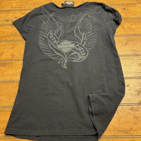 harley davidson shirt Graphics On Back Embroidered Logo‎ Front - Image 5