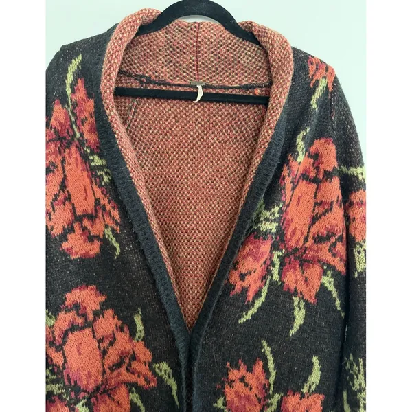 Free People Flower Power Boho Cardigan Sweater Women's Size Medium‎ - Image 3