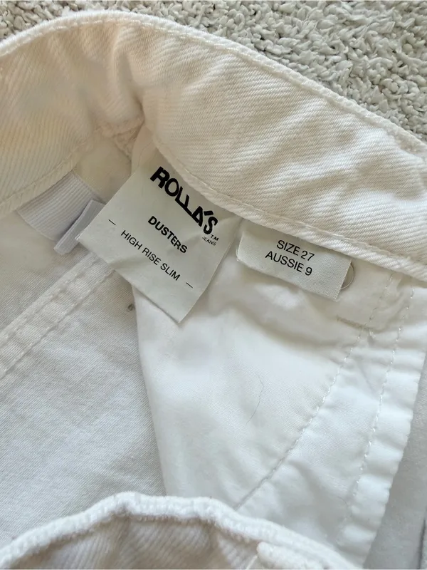 Rollas Duster Jean Shorts Layla White 27 - Image 6