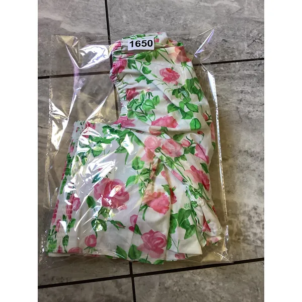 Hill House The Isabella Pink Rose Floral Puff Sleeve Smocked Crop Top XS Zip - Image 10
