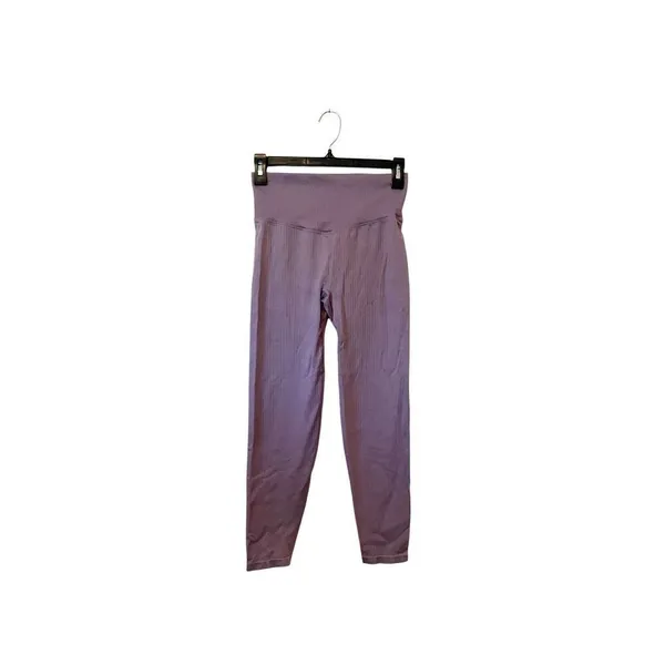 PINK Active Victoria’s Secret Purple Ribbed‎ Leggings Size Medium - Image 3
