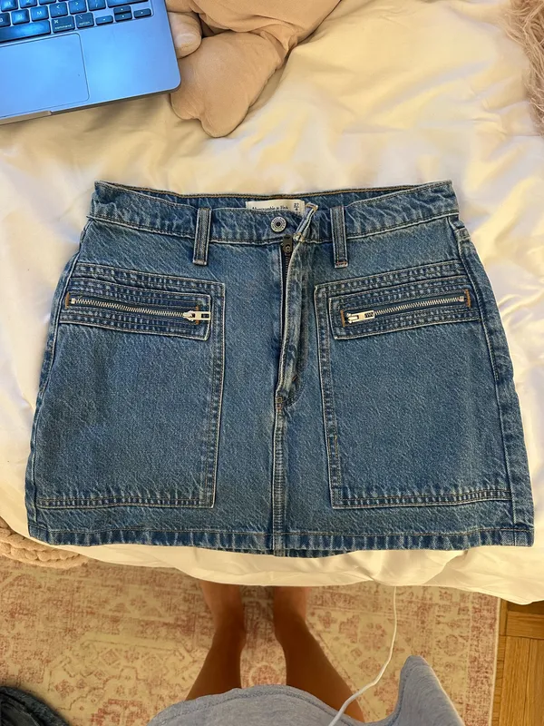 Abercrombie & Fitch Denim cargo pocket mini skirt - Image 2
