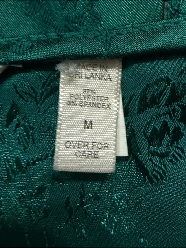 Victoria’s Secret Emerald Green Satin Jacquard Corset Cami Top M Y2K - Image 8