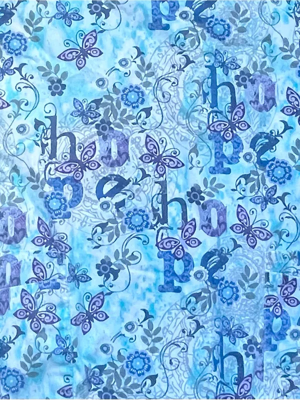 UA Scrubs Butter-Soft Blue Butterfly Hope Scrub Top L ~ Nurse Uniform - Image 3