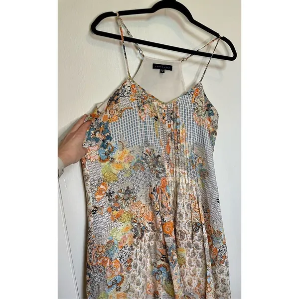 Sanctuary multicolored boho mini pleated sleeveless dress size M - Image 5