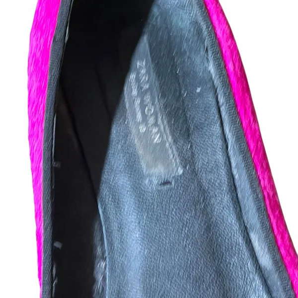 Size 6.5 Zara Woman Hot Pink Calf Hair Loafer Flats - Image 6