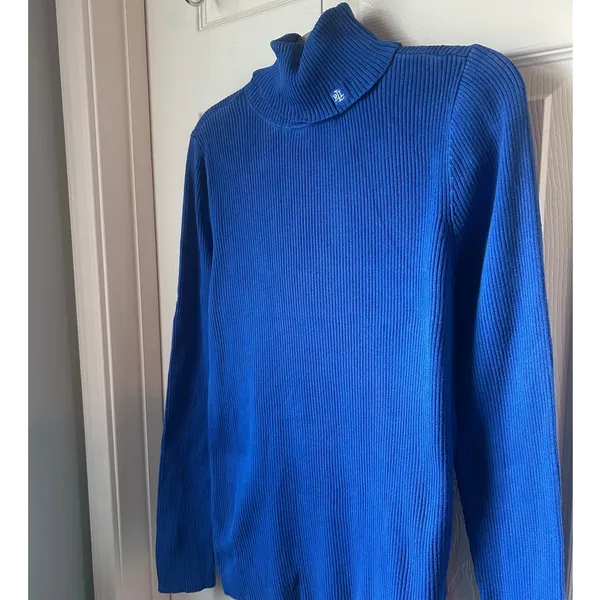 Lauren Ralph Lauren Blue Turtleneck Sweater - Large - Image 4