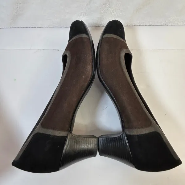 Munro American Odette Dark Brown Black Suede Low Heel Pumps Shoes Womens 8.5 M‎ - Image 11