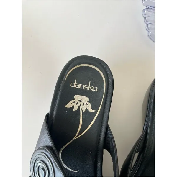Dansko Dixie Hook and Loop Strap Sequin Swirl Comfort Sandals Black Size 38 - Image 5