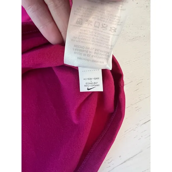 Nike Pro Dri-FIT Womens Half Zip Pullover Pink Long‎ Sleeve Thumbhole L - Image 4