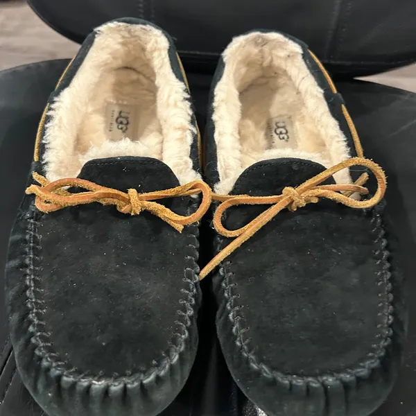 UGG Women's Black Moccasins with Tan Laces - Image 3