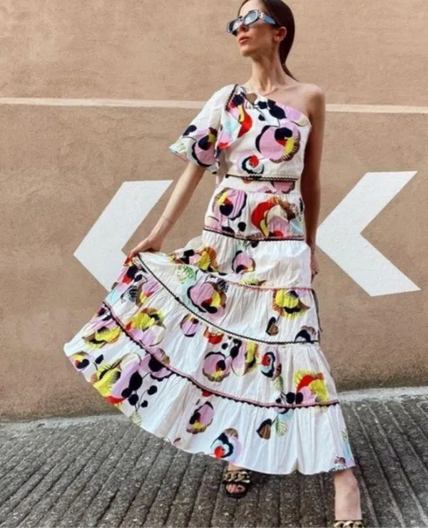 Zara Multicolored Maxi Floral Skirt - Image 3