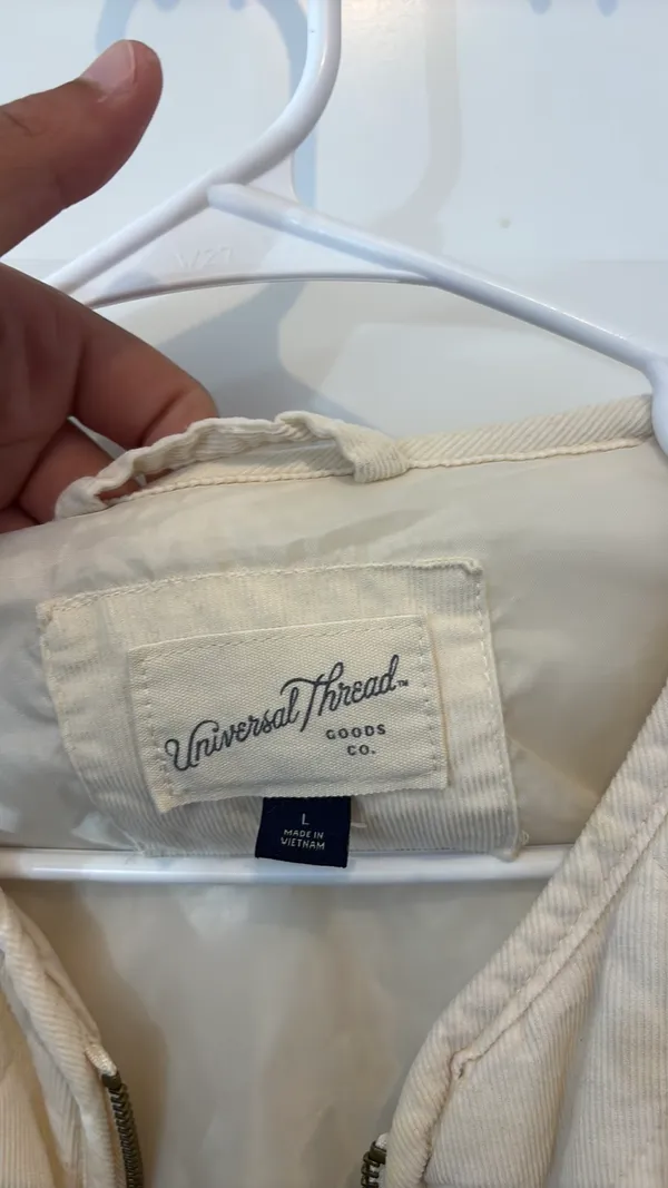 Universal Threads Beige White Jacket Large Zip Up  - Image 6