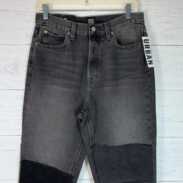 BDG Patch Slim Straight Denim Jeans Womens 30 Black - Image 2