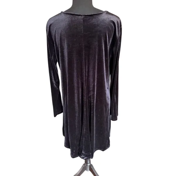 Old Navy Black Velvet Long Sleeve A-Line Dress Women’s Large Whimsygoth - Image 3