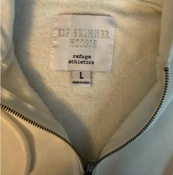 White Zip Skimmer Hoodie - Image 2