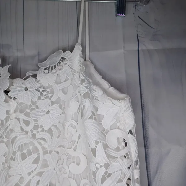 Zara Spaghetti strap white floral lace Boho cottagecore summer vacation dress - Image 3