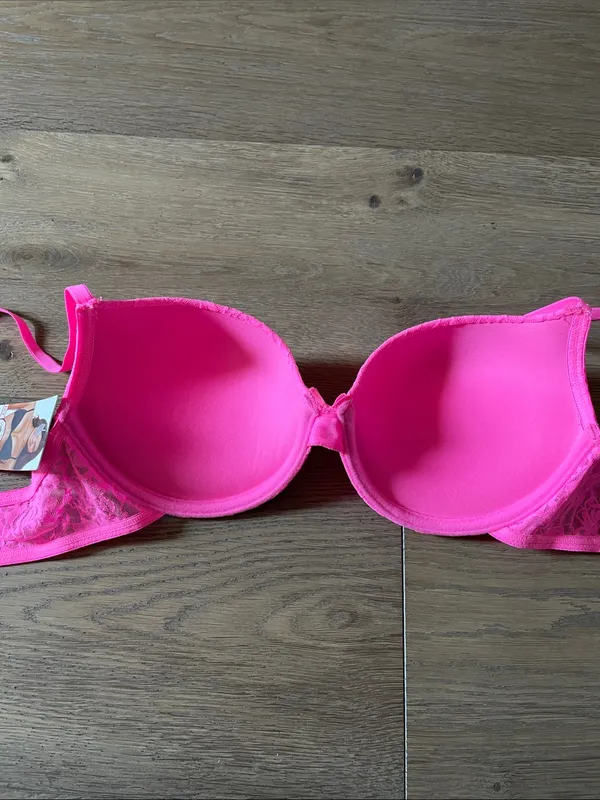 SO Hot Pink Lace Push-Up Bra Size 38C NWT - Image 10