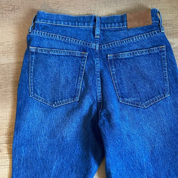J.Crew Full Length Demi Boot Medium Wash Jean Size 27 or 4 raw hem - Image 6