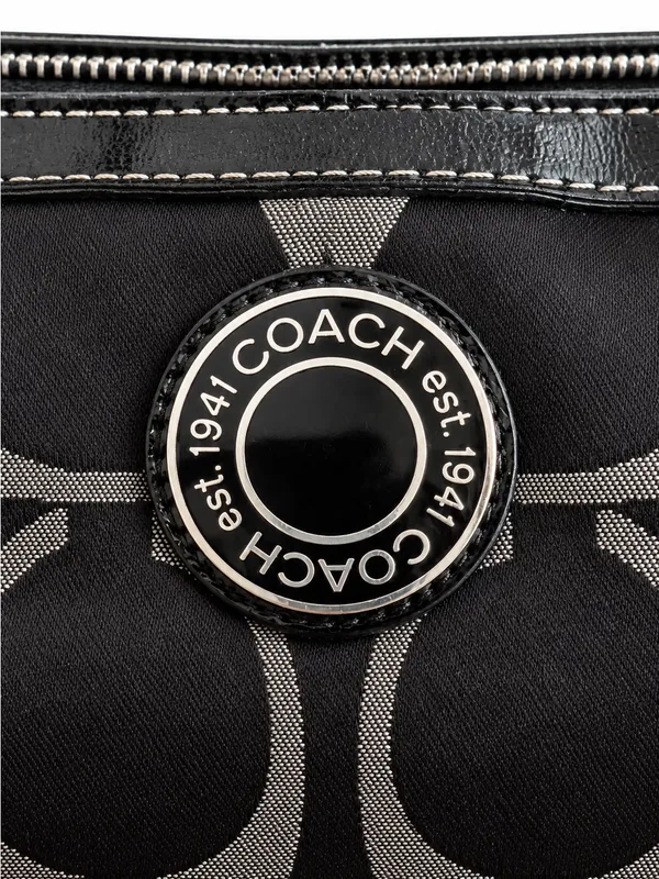 Coach Signature Black & Silver Jacquard Tote Bag – Style F20429 - Image 5