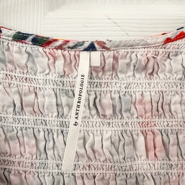 By Anthropologie The Peregrine Mini Dress Multicolor Floral Print Large XL READ - Image 5