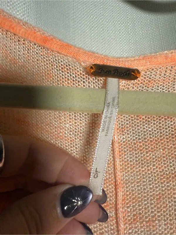 Free People Linen Blend High Low Orange Top Size Large - Image 6