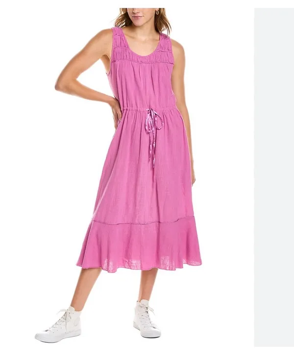 Roller Rabbit Clarissa Midi Dress Magenta Purple 100% Cotton Women’s Size Small - Image 2