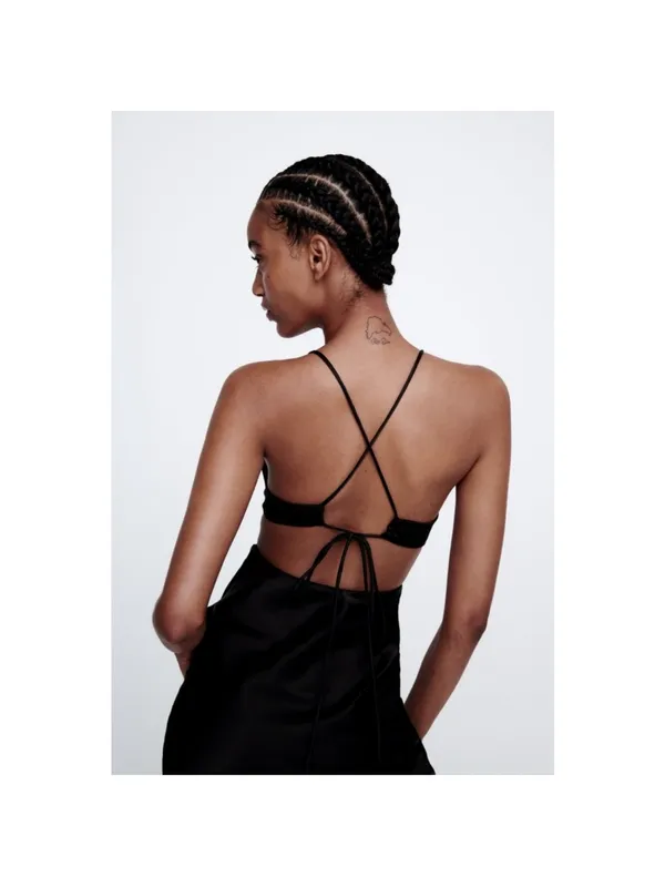 Zara Effect cutout Satin midi Slip Dress - Image 4